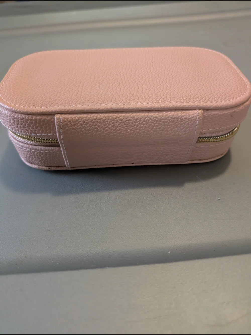 Ruby + Cash Pink Faux Leather Travel Jewelry Case Organizer Box Zipper Tassel